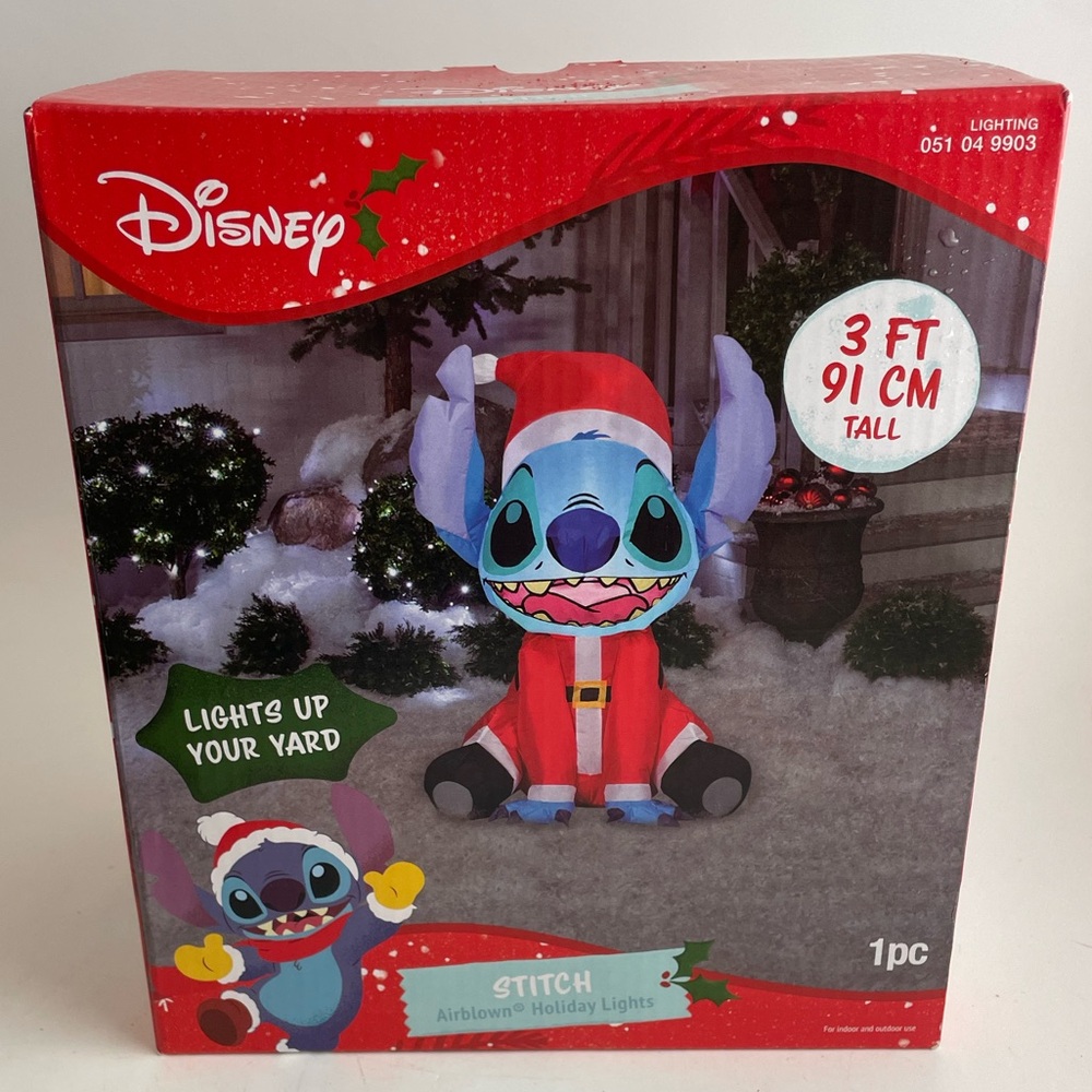 Gemmy Disney Stitch Holiday Inflatable - 3ft New